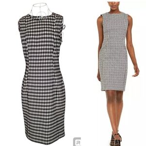 Calvin Klein Gingham Print Sheath Dress Size 8